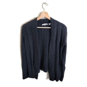 PRIA Women's Black Comfortable Long Sleeve Open Front Knit Cardigan Sweater S